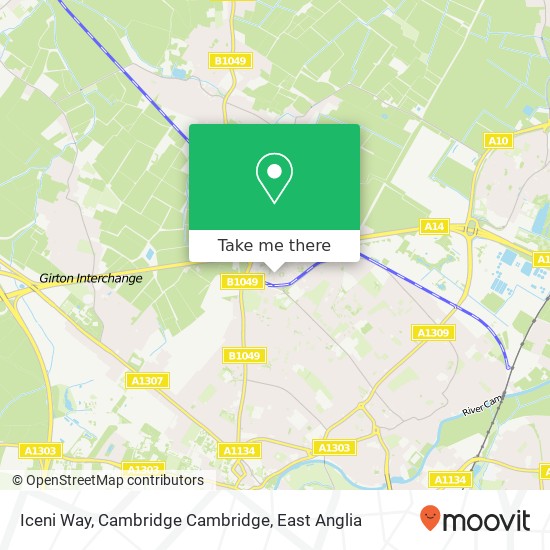Iceni Way, Cambridge Cambridge map