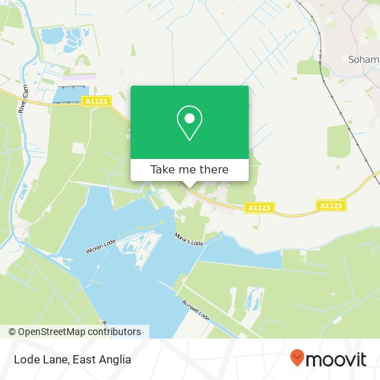 Lode Lane, Wicken Ely map
