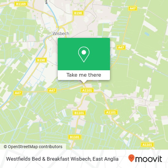 Westfields Bed & Breakfast Wisbech map