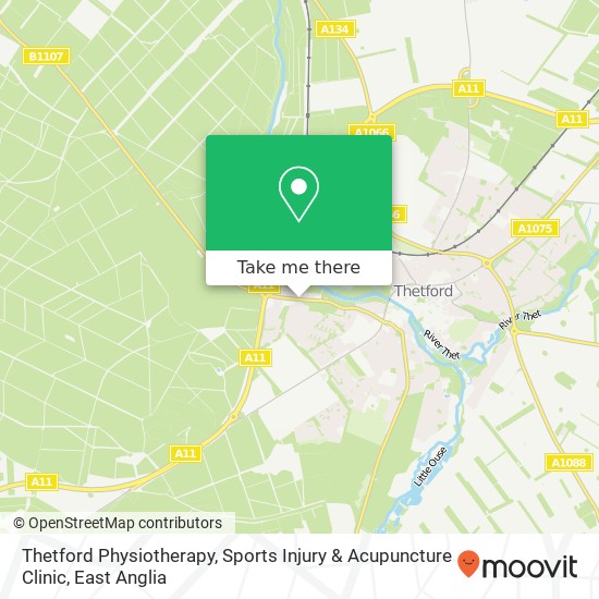 Thetford Physiotherapy, Sports Injury & Acupuncture Clinic, Brandon Road Thetford Thetford IP24 3 map