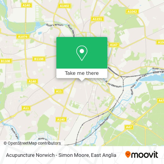 Acupuncture Norwich - Simon Moore map