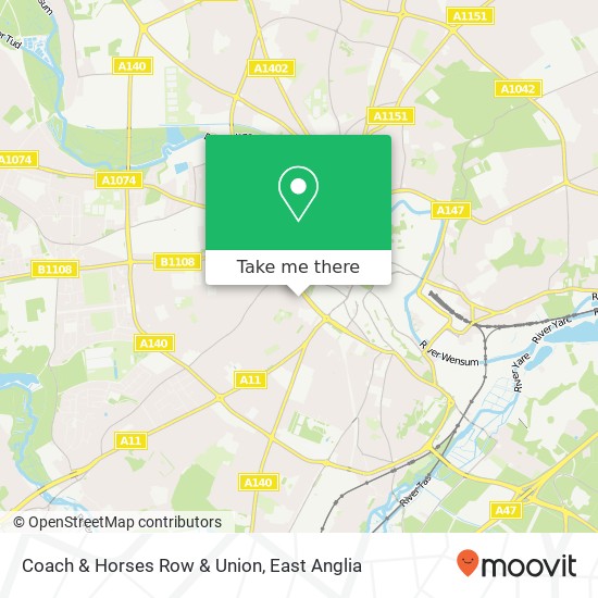 Coach & Horses Row & Union, Norwich Norwich map