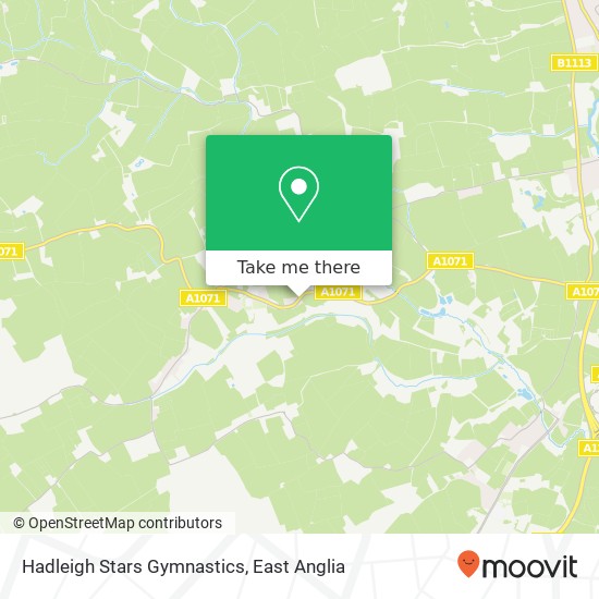 Hadleigh Stars Gymnastics, A1071 Hintlesham Ipswich IP8 3 map