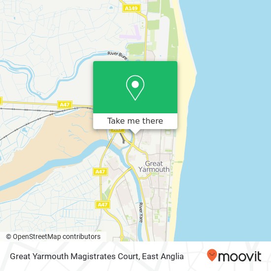 Great Yarmouth Magistrates Court map