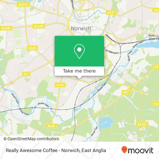 Really Awesome Coffee - Norwich, Barrett Road Norwich Norwich NR1 2RT map
