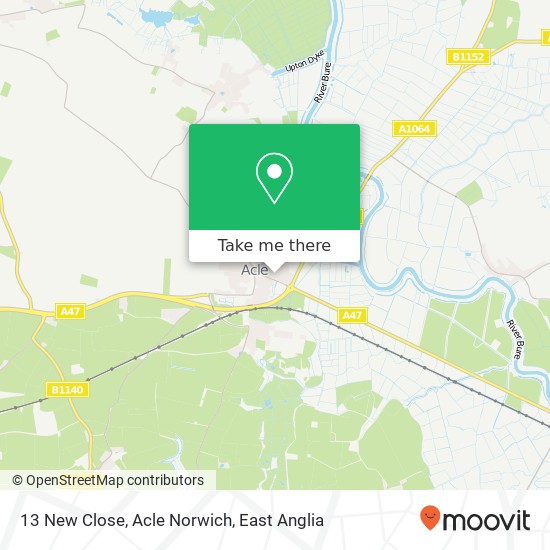 13 New Close, Acle Norwich map