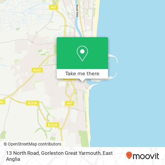 13 North Road, Gorleston Great Yarmouth map