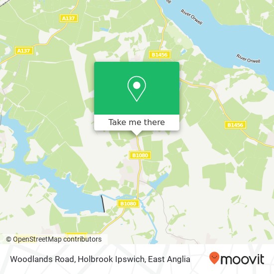 Woodlands Road, Holbrook Ipswich map