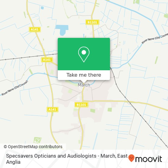 Specsavers Opticians and Audiologists - March map