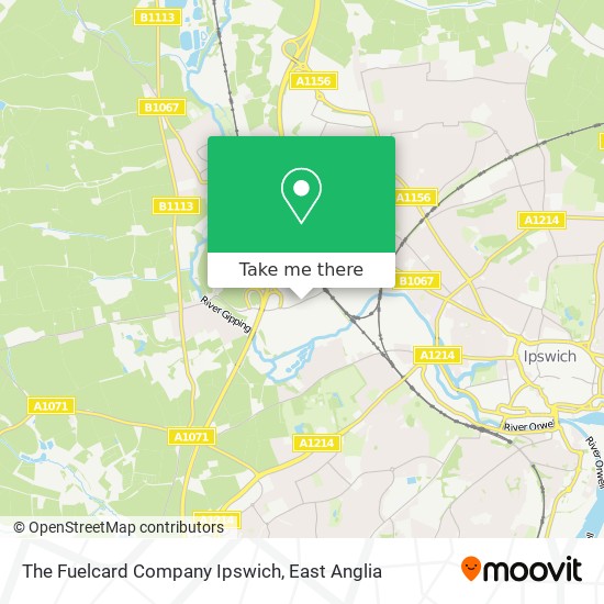 The Fuelcard Company Ipswich map