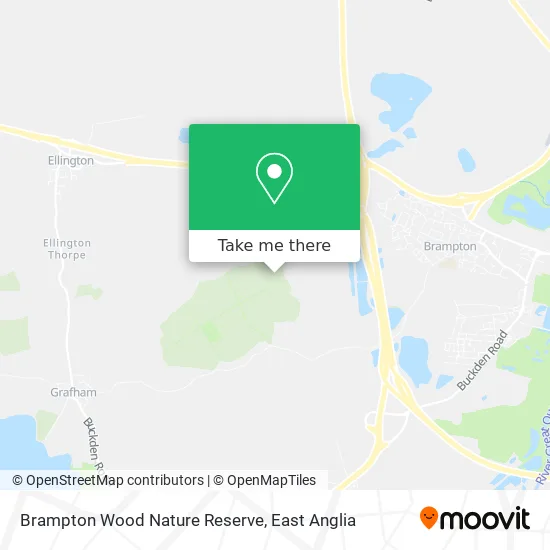 Map Of Brampton Cambridgeshire How To Get To Brampton Wood Nature Reserve In Huntingdonshire By Bus?