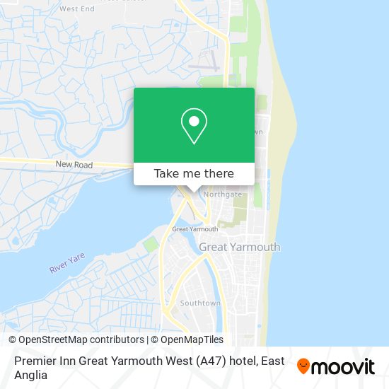 Premier Inn Great Yarmouth West (A47) hotel map