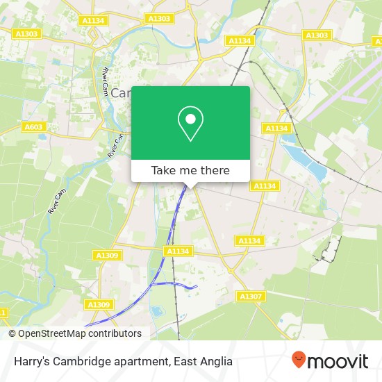 Harry's Cambridge apartment map