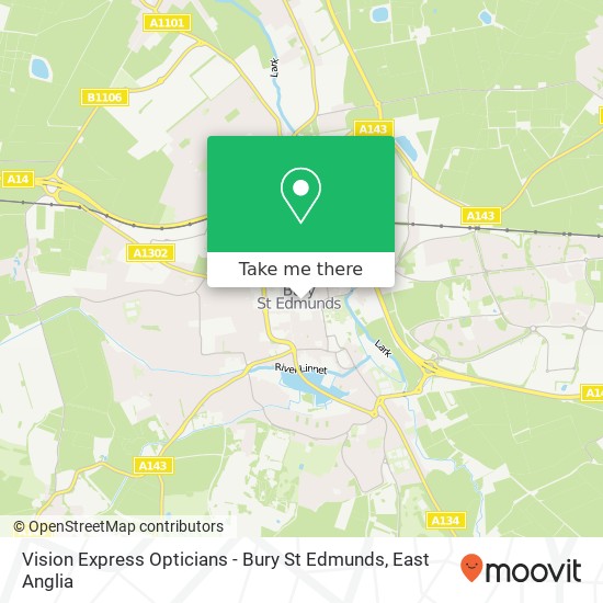 Vision Express Opticians - Bury St Edmunds map