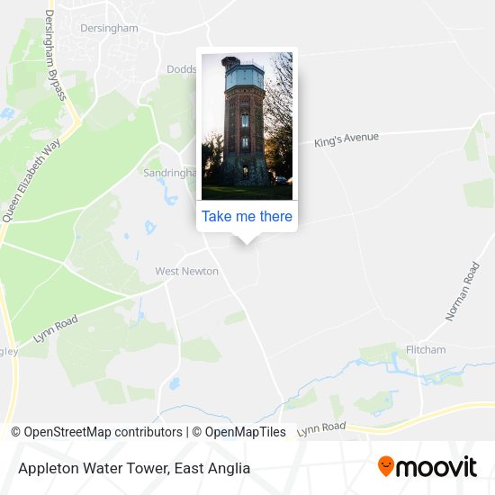 Map Of Water Towers Near Me How To Get To Appleton Water Tower In King's Lynn And West Norfolk By Bus  Or Train?