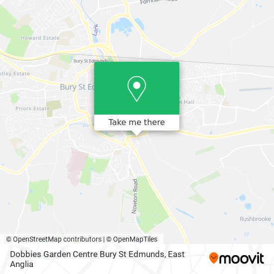 Dobbies Garden Centre Bury St Edmunds map