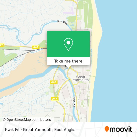 Kwik Fit - Great Yarmouth map