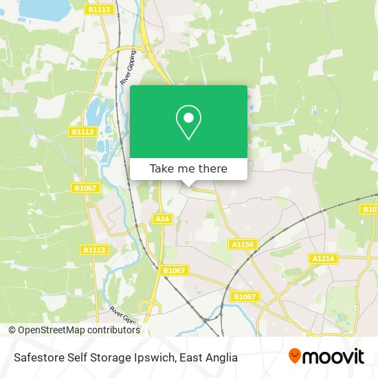 Safestore Self Storage Ipswich map