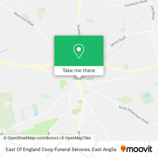 East Of England Coop Funeral Services map