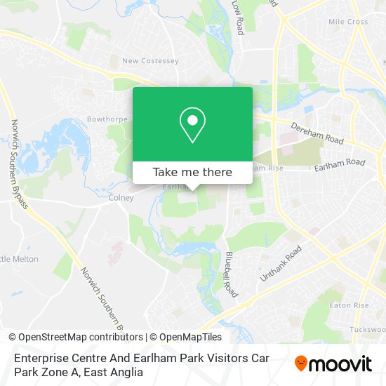 Enterprise Centre And Earlham Park Visitors Car Park Zone A map