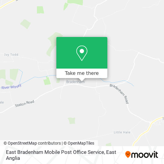 East Bradenham Mobile Post Office Service map
