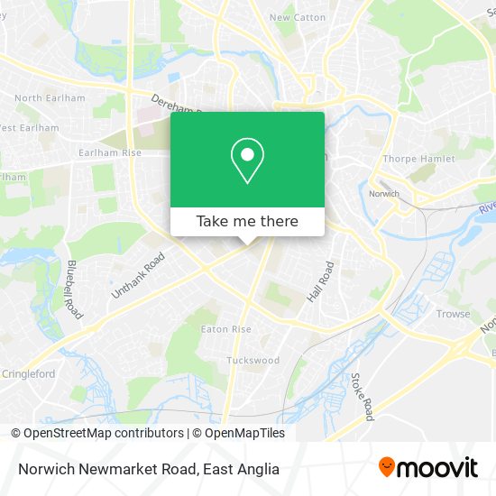 Norwich Newmarket Road map