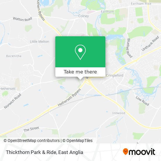 Thickthorn Park & Ride map