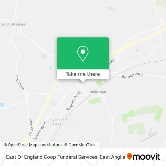 East Of England Coop Funderal Services map