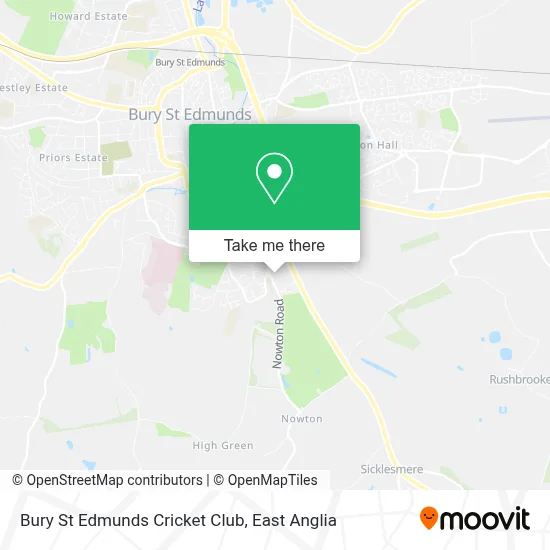 Bury St Edmunds Cricket Club map