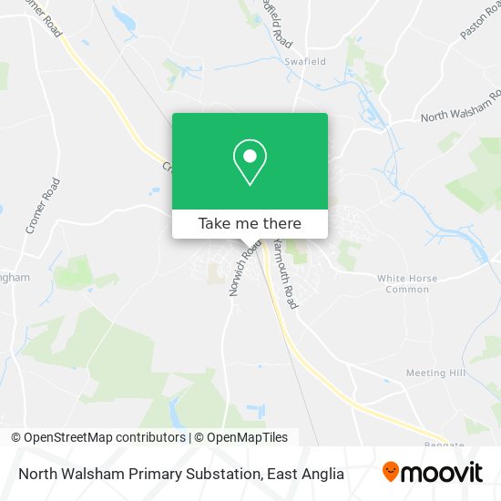 North Walsham Primary Substation map