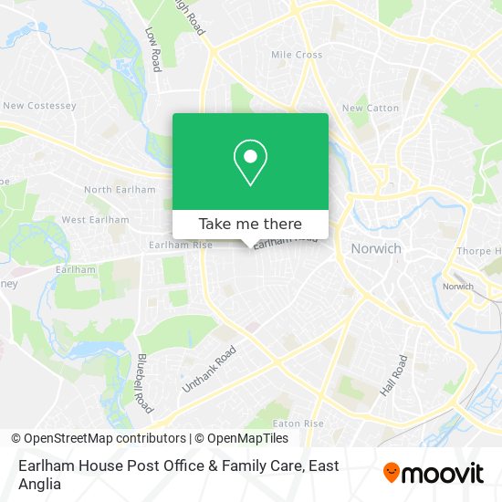 Earlham House Post Office & Family Care map