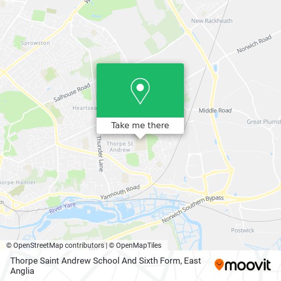 Thorpe Saint Andrew School And Sixth Form map