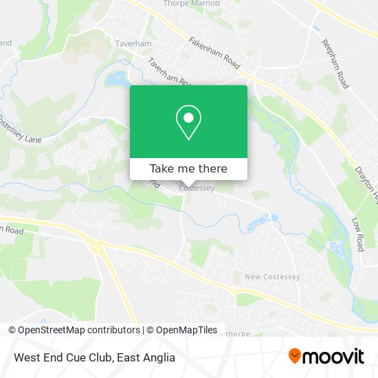 West End Cue Club map