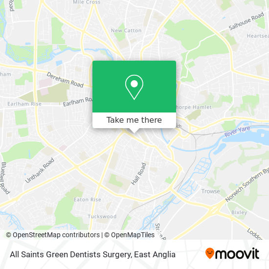 All Saints Green Dentists Surgery map