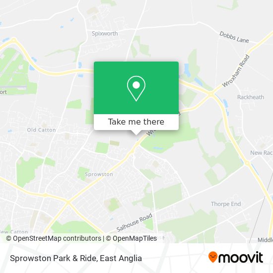 Sprowston Park & Ride map