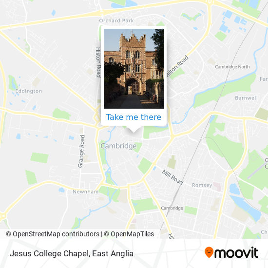 Jesus College Chapel map