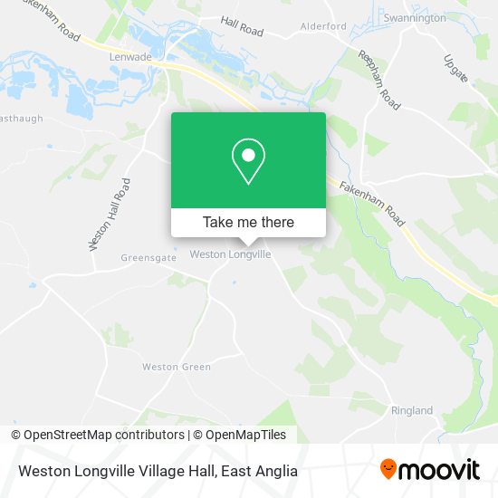 Weston Longville Village Hall map