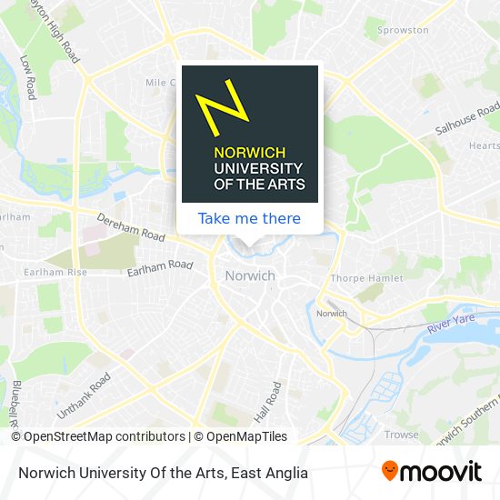 Norwich University Of the Arts map