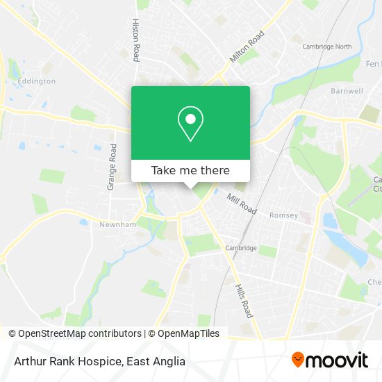 Arthur Rank Hospice map
