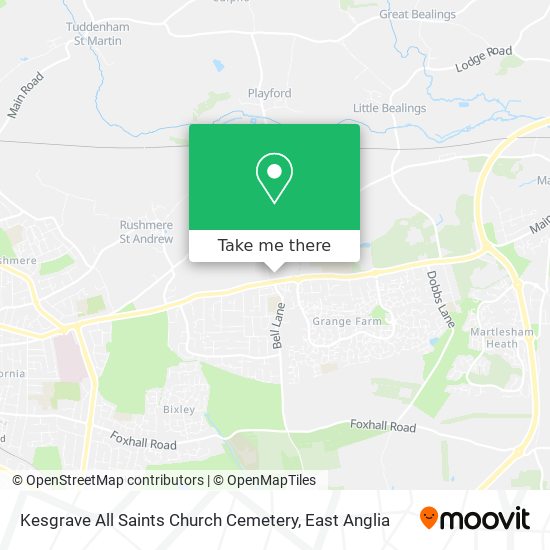 Kesgrave All Saints Church Cemetery map