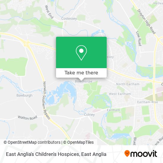 East Anglia's Children's Hospices map