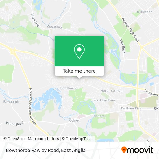 Bowthorpe Rawley Road map