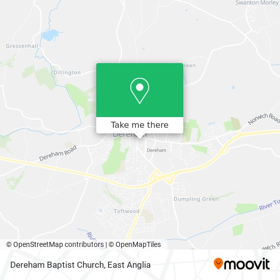 Dereham Baptist Church map