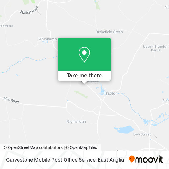 Garvestone Mobile Post Office Service map