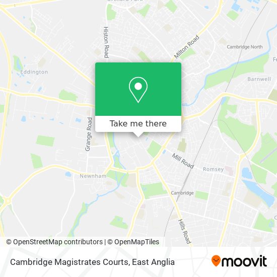 Cambridge Magistrates Courts map