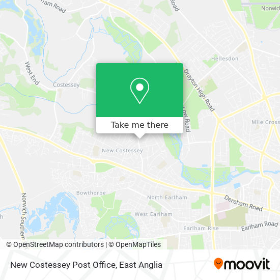 New Costessey Post Office map
