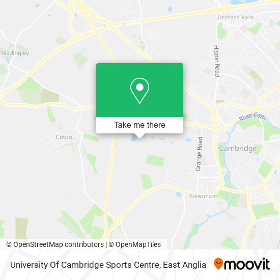 University Of Cambridge Sports Centre map