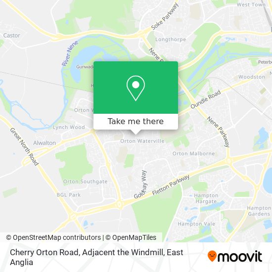 Cherry Orton Road, Adjacent the Windmill map