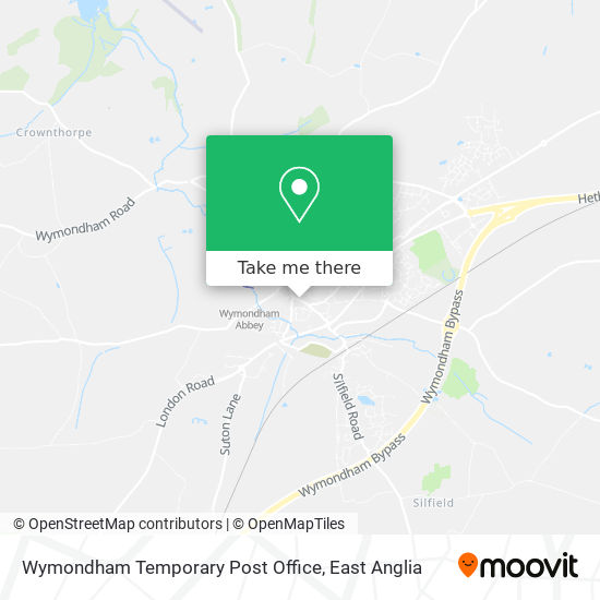 Wymondham Temporary Post Office map