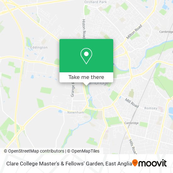 Clare College Master's & Fellows' Garden map